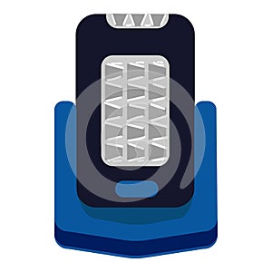 Led flashlight icon cartoon vector. Light lamp