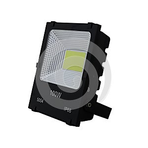 Led flood light, reflector, spot light lamp on white isolated background