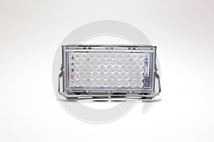 LED floodlight, outdoor light equipment. Isolated on white background