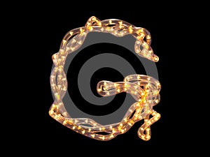 Led garland font. Letter G