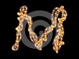 Led garland font. Letter M