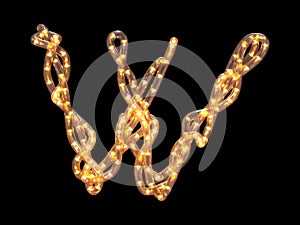 Led garland font. Letter W