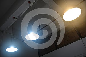 Led hanging lighting in office