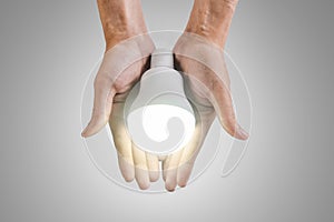 Led lamp bulb in hand