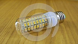 LED lamp with E27 base with plastic safety glass