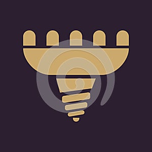 The led lamp icon. Lamp and bulb, lightbulb, CFL, luminodiode symbol.UI. Web. Logo. Sign. Flat design. App.