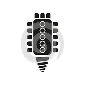 The led lamp icon. Lamp and bulb, lightbulb, CFL, luminodiode symbol.UI. Web. Logo. Sign. Flat design. App. photo