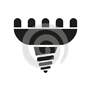 The led lamp icon. Lamp and bulb, lightbulb, CFL, luminodiode symbol.UI. Web. Logo. Sign. Flat design. App. photo
