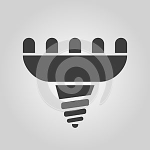 The led lamp icon. Lamp and bulb, lightbulb, CFL, luminodiode symbol.UI. Web. Logo. Sign. Flat design. App. photo