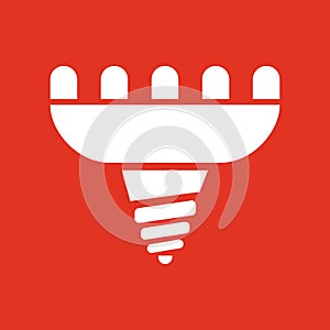 The led lamp icon. Lamp and bulb, lightbulb, CFL, luminodiode symbol.UI. Web. Logo. Sign. Flat design. App. photo
