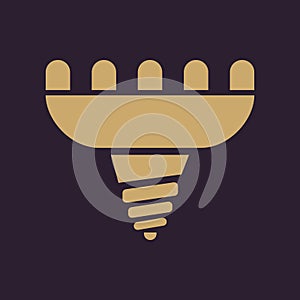 The led lamp icon. Lamp and bulb, lightbulb, CFL, luminodiode symbol.UI. Web. Logo. Sign. Flat design. App. photo
