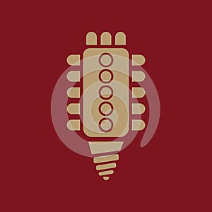 The led lamp icon. Lamp and bulb, lightbulb, CFL, luminodiode symbol.UI. Web. Logo. Sign. Flat design. App. photo