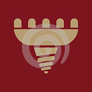 The led lamp icon. Lamp and bulb, lightbulb, CFL, luminodiode symbol.UI. Web. Logo. Sign. Flat design. App. photo