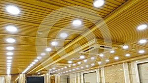 Led  light  on modern commercial building  ceiling