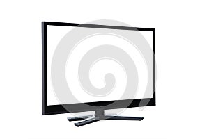 Led lcd tv monitor on white