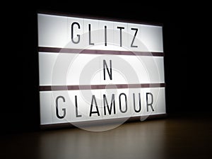 LED light box glitz and glamour message board photo