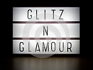 LED light box glitz and glamour sign