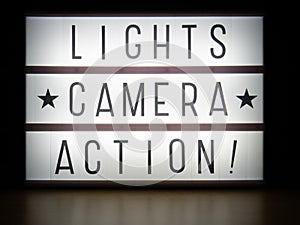 LED light box lights camera action message board