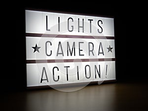 LED light box lights camera action sign