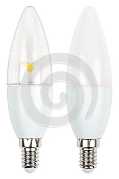 LED light bulb with E14 socket Isolated on white