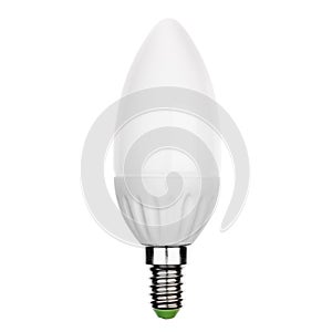 LED light bulb with E14 socket Isolated on white