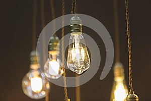 LED light bulb hang from ceiling