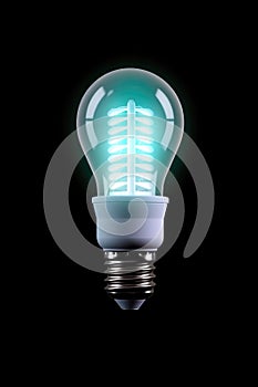 led light bulb illuminated, energy-saving concept