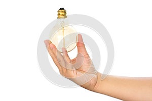 LED light bulb lamp in hand