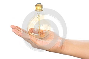 LED light bulb lamp in hand
