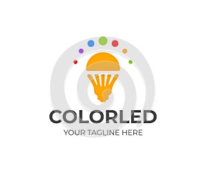 LED light bulb logo design. LED lamp vector design