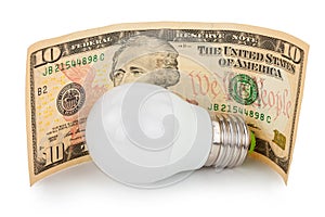 LED light bulb and money