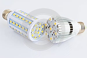 LED light bulbs compare with different SMD chips photo