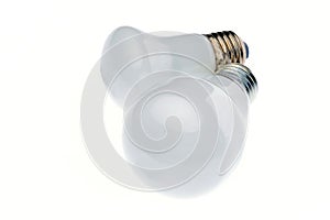 Led light bulbs composition on white background