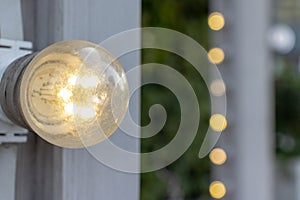 LED light bulbs, lighting decor at summer party