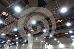 Led light  on  ceiling of modern commercial building photo