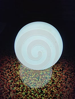 LED light effect shadow on plate surface baground color black