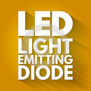 LED - Light Emitting Diode acronym, technology concept background