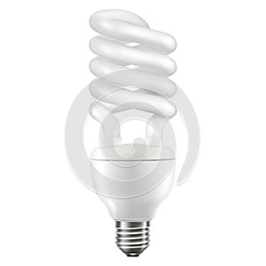 LED light emitting diode energy saving light bulb, economical lightbulb, isolated on white background, 3d vector realistic