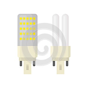 LED light lamp bulb vector colorful icon set