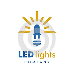 LED light logo design template