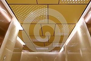 Led light on modern building ceiling
