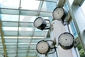 Led light in modern commercial building