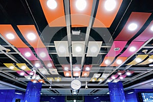 Led   light on modern commercial building ceiling