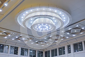 Led light on modern office ceiling