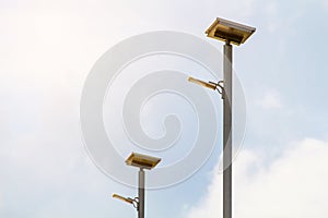 LED light post with solar cell panel used on the street,industrial estate