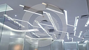 Led light on shop ceiling in modern commercial building