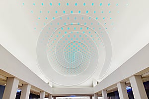 LED light used on giant modern commercial building ceiling