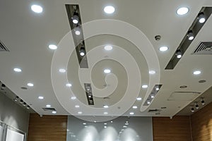 Led light on office ceiling photo