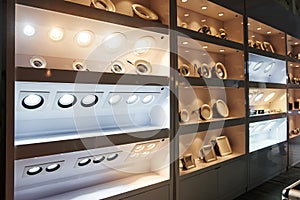 Led lighting bulb shelf photo