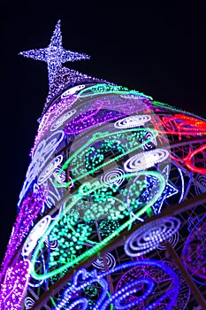 Led lights of christmas tree